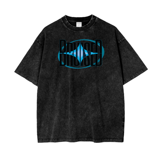 Black and Bruised Tattoo Acid Wash Oversize T-Shirt