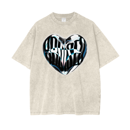 Bruised Heart Acid Wash Oversize T-Shirt