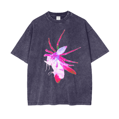 Pink Spider Acid Wash Oversize T-Shirt