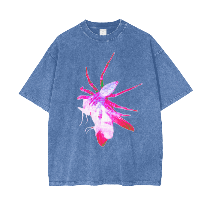 Pink Spider Acid Wash Oversize T-Shirt