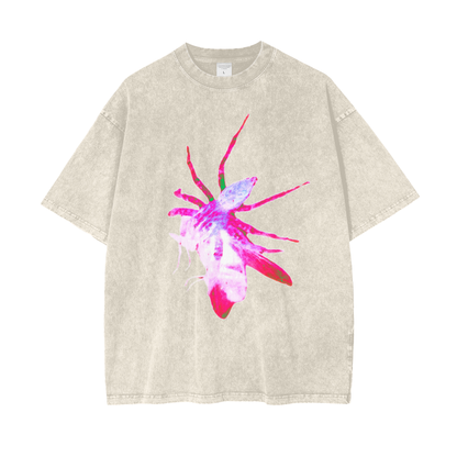 Pink Spider Acid Wash Oversize T-Shirt