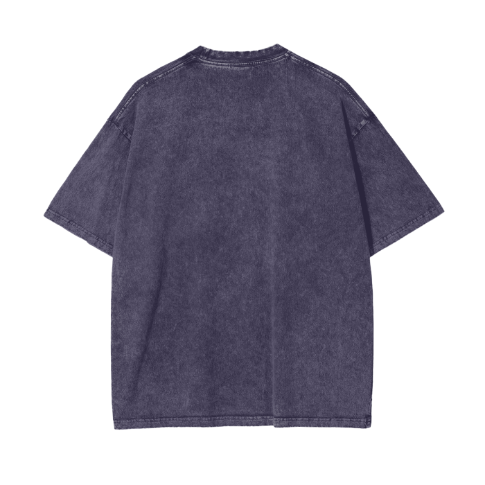 Green and Purple Bruised Acid Wash Oversize T-Shirt