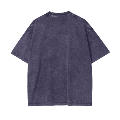 Green and Purple Bruised Acid Wash Oversize T-Shirt