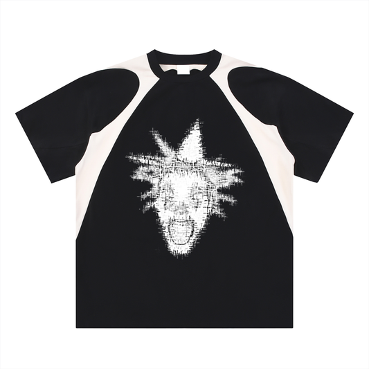 Contrast Panel Cotton T-Shirt