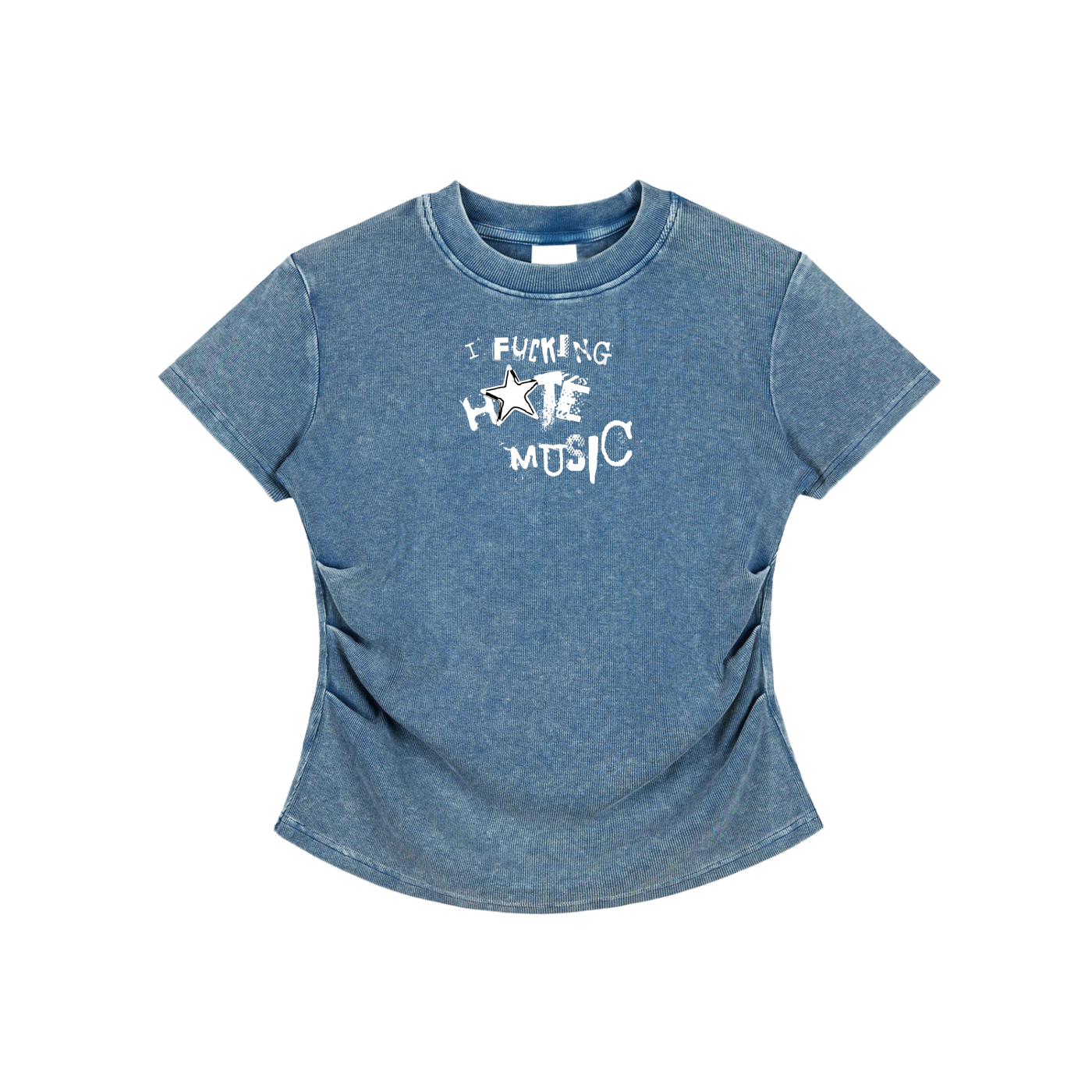 Vintaged-Wash Bodycon Cotton T-Shirt