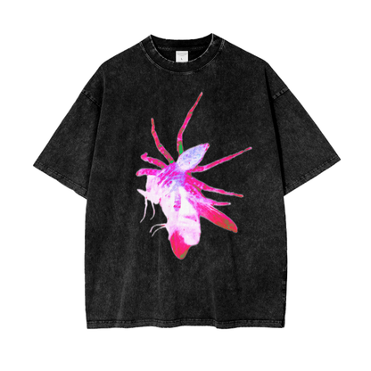 Pink Spider Acid Wash Oversize T-Shirt