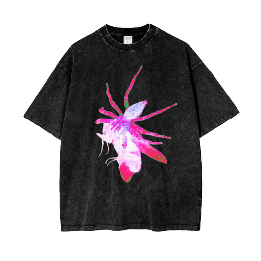 Pink Spider Acid Wash Oversize T-Shirt