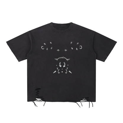 Distressed Metal Face Tee