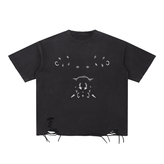 Distressed Metal Face Tee