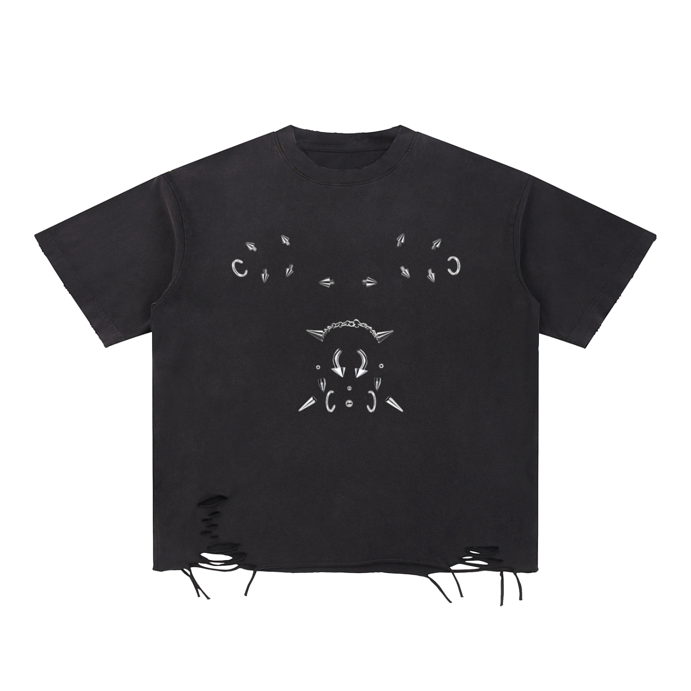 Distressed Metal Face Tee