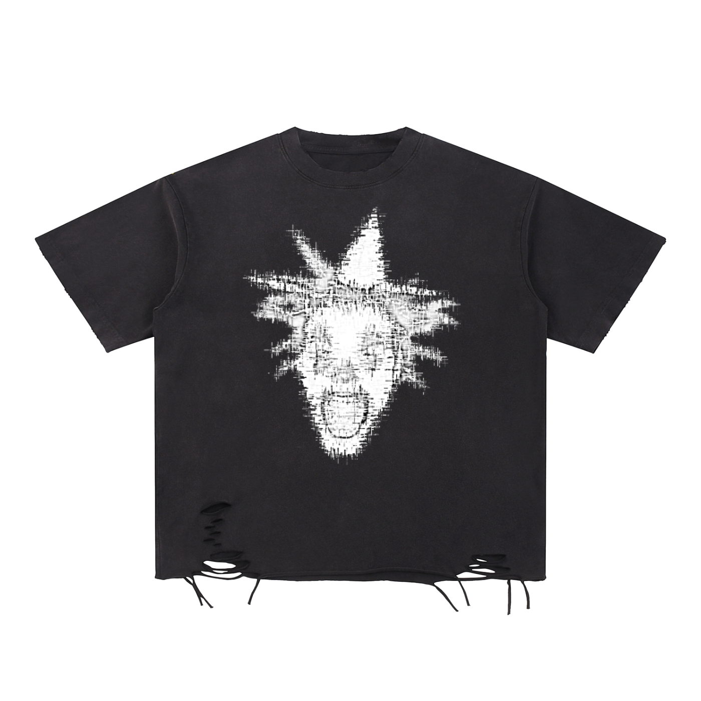 Snow Washed Raw-Hem T-Shirt