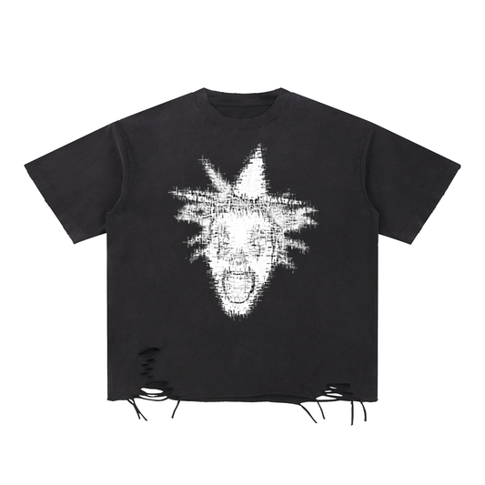 Snow Washed Raw-Hem T-Shirt